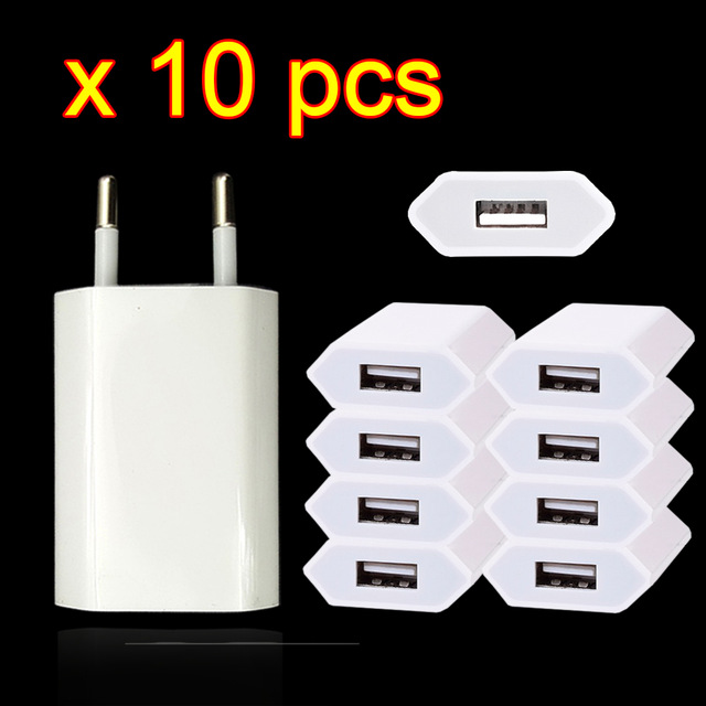 10PCS Lot Travel Wall USB Charging Charger For Apple iPhone 7 6 6s 5 5S SE 5C 4 4S 3GS Power Adapter