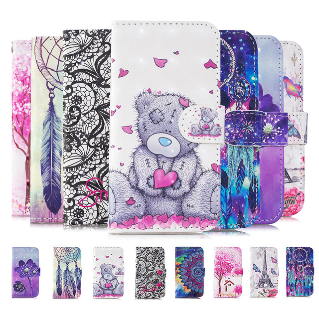 3D PU Leather case For Samsung Galaxy S7 Lovely Pattern Flip phone Cover Cases For Samsung S7 G9300